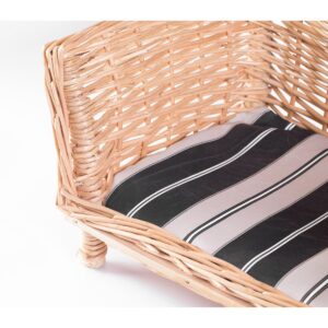 Natural Willow Cat or Dog Wicker Bed Basket with Cushion For Indoor and Outdoor