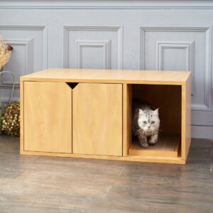 Way Basics Eco Cat Litter Box Enclosure - Natural Wood Grain