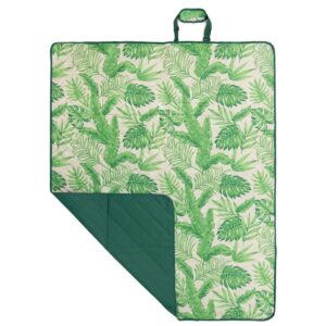 SlumberTrek 3053254VMI All Weather Reversible Water Resistant Foldable Blanket Mat for Beach, Picnic, and Outdoor Concert with Palm Tree Print