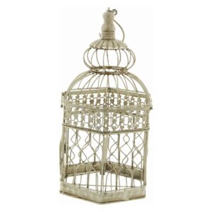 21"H Iron Bird House - Ivory - Olivia & May