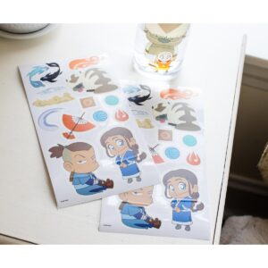 Silver Buffalo Avatar Chibi Aang & Appa Twist Spout Water Bottle And Sticker Set | 32 Ounces