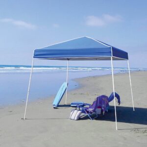 Z-Shade 10 x 10 Foot Angled Leg Instant Shade Outdoor Canopy Tent Portable Shelter with Durable Steel Frame and Carrying Bag, Blue
