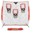 GoSports 8 X 8 Foot Foldable Reinforced Steel Bow Frame 3 Pocket Quarterback Accuracy Football Training Net with Portable Carrying Bag