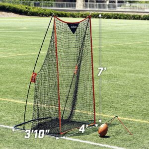 GoSports Football 7 x 4 Sideline Training Foldable Kicking Net for Placekickers and Punters with Travel Case and Weighted Sandbags