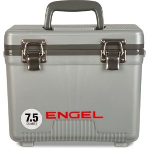 Engel 7.5-Quart 8-Can EVA Gasket Seal Ice and DryBox Cooler with Carry Handles and Shoulder Strap, White