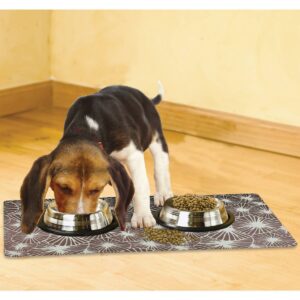 Drymate Dog and Cat Feeding Placemat - Flowers Gray