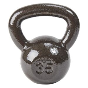 Everyday Essentials 35 Pound Full Body Fitness Exercise Strength Training Free Weight Kettlebell Weight Equipment for Home and Gym Workouts