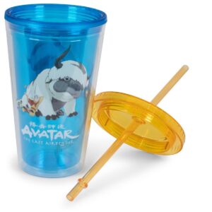 Surreal Entertainment Avatar: The Last Airbender Aang and Appa Carnival Cup With Straw | 16 Ounces