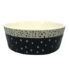 4 Cup Stoneware Dog Bowl with Carved Pattern - Navy - Boots & Barkley™