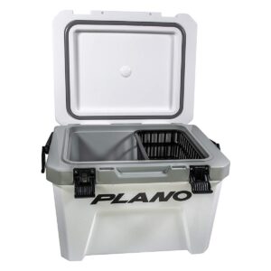 Plano Frost 21 Quart Heavy Duty Beverage Cooler with Built In Bottle Opener and Removable Dry Basket for Camping, Tailgating, Outdoor Events