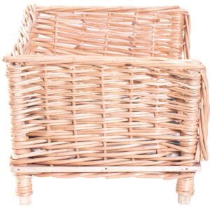 Natural Willow Cat or Dog Wicker Bed Basket with Cushion For Indoor and Outdoor