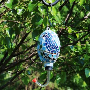 Sunnydaze Decor Bluebird Mosaic Glass Bird Feeder - Blue - 6"