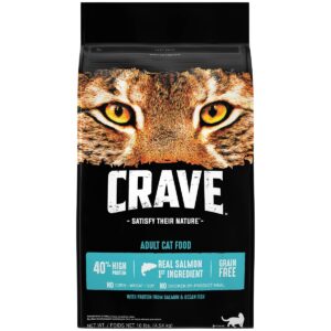 Crave Grain Free with Salmon & Ocean FIsh Adult Premium Dry Cat Food - 10lbs