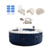 Intex 28405E PureSpa 58"x 28" 4 Person Home Outdoor Inflatable Portable Heated Round Hot Tub Bubble Jet Spa with 6 Filter Cartridges and Accessories