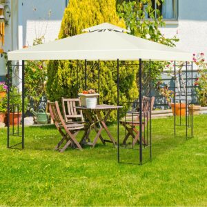 Costway 2 Tier 10'x10' Patio Gazebo Canopy Tent Steel Frame Shelter Awning