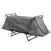 Kamp-Rite Original Portable Cot, Versatile Design Converts into Cot, Chair, or Tent w/ Easy Setup, Waterproof Rainfly & Carry Bag Included, Gray
