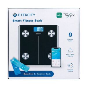 Smart Fitness Scale with Resistance Bands Black - Etekcity