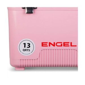 Engel 13 Quart Compact Durable Ultimate Leak Proof Outdoor Dry Box Cooler in Pink with Stain and Odor-Resistant Surface for 18 Cans or 12 lbs of Ice