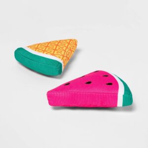 Watermelon and Pineapple Slice Dog Toy - 2pk - Sun Squad™