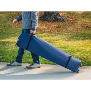 Monoprice 10 x 10 ft Pop Up Canopy - Navy Blue, 500D Polyester Canopy Cover, UPF50+, Waterproof, For Backyard BBQs, Camping, Tailgate, Sporting Events