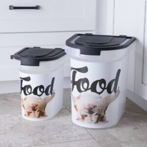 Paw Prints BullDog Photo Printed Pet Food Storage Container - S