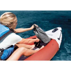 Intex 68309EP Excursion Pro Inflatable 2 Person Vinyl Kayak with Aluminum Oars, Fishing Rod Holders, and High Output Pump for Rivers, Lakes, & Ocean