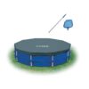 Intex Swimming Pool Kit with Vacuum Skimmer, Pole & 12 Foot Round Frame Cover