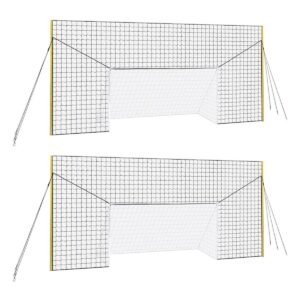 Open Goaaal JX-OGFJ3 Adjustable Soccer Practice Net Rebounder Backstop with Training Goal, Junior Size (2 pack)