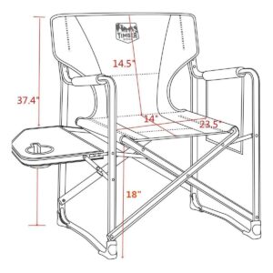 Timber Ridge Portable Lightweight Aluminum Frame Folding Camping Directors Chairs with Side Tables & Cupholders (2 Pack)
