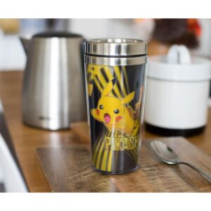 Just Funky Pokemon Lenticular Pikachu 16oz Travel Coffee Mug Tumbler w/ Non-Spill Metal Lid