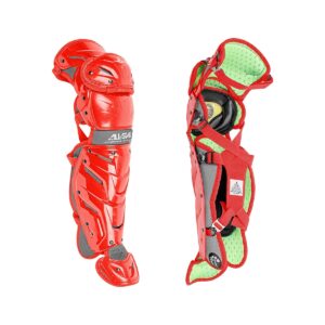All-Star Sports S7 Axis Ages 9 to 12 Protective Baseball Catchers Gear Set with Mask Helmet, Chest Protector, and Leg Guards, Scarlet