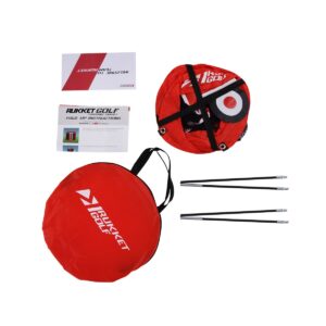 Rukket Sports Indoor/Outdoor Compact Foldable Pop-Up Practice Swing Training Golf Chipping Target Nylon Net, Red