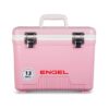 Engel 13 Quart Compact Durable Ultimate Leak Proof Outdoor Dry Box Cooler in Pink with Stain and Odor-Resistant Surface for 18 Cans or 12 lbs of Ice