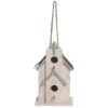 Transpac Wood 11 in. White Spring Church Birdhouse