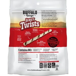 Buffalo Range Jerky Twists Hickory Smoked Flavor Rawhide Chew Dog Treats - 40ct
