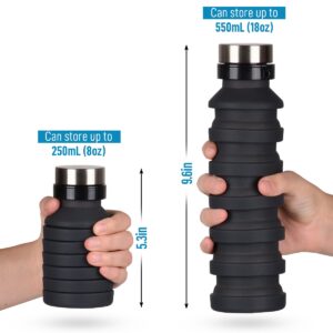 Zulay Kitchen Portable Water Bottle Collapsible - Black
