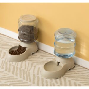 PawsMark Automatic Self Dispensing Gravity Pet Feeder and Waterer for Cats and Dogs