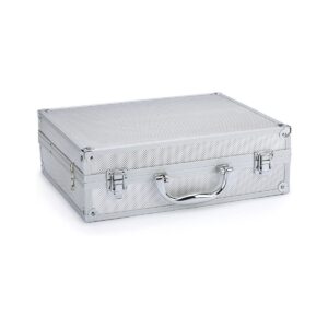 Top Performance TP661 10 Secure Clipper Case with Soft Eggcrate Foam Durable Storage Keeps Accessories Safe for Grooming Pets or Hair Stylists, Chrome