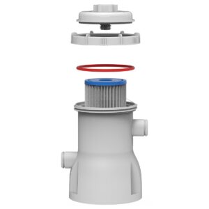JLeisure Avenli Clean Plus 1000 GPH GFCI Above Ground Swimming Pool Filter Cartridge Pump with 32 mm Hoses for Pools Up To 5,100 Gallons