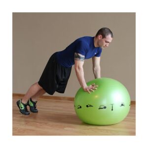 Prism Fitness 55cm Smart Self-Guided Stability Exercise Ball for Yoga, Pilates, and Office Ball Chair, Yellow