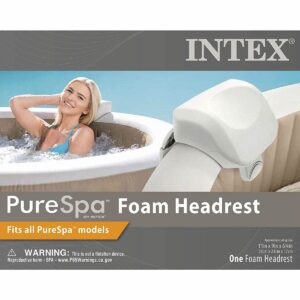 Intex 28405E PureSpa 4 Person Home Inflatable Portable Heated Round Hot Tub 58" x 28" with 120 Bubble Jets, Heat Pump, and Soft Foam Headrest