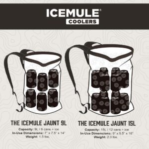 IceMule 1008-DD Jaunt Large Collapsible Portable Soft Sided Roll Top 15 Liter 12 Can Lightweight Insulated Waterproof Leak Proof Backpack Cooler Bag