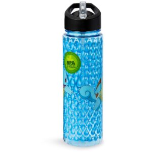 Just Funky Pokemon Squirtle 16oz Water Bottle - BPA-Free Reusable Drinking Bottles