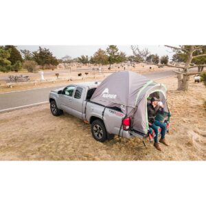 Napier 19 Series Backroadz Full Size Long Bed Truck Tent with Weather Protection and Storm Flaps for Camping in Spring, Summer, and Fall, Gray/Green
