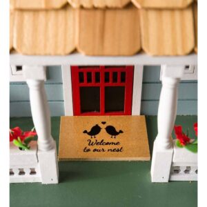 Plow & Hearth - Welcome Home Cottage Style Outdoor Birdhouse with Pine-Shingled Roo