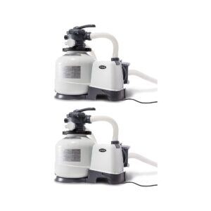 Intex 2800 GPH Above Ground Pool Sand Filter Pump with Automatic Timer (2 Pack)