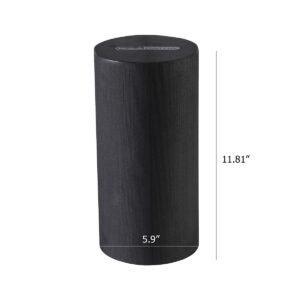 HolaHatha Portable Solid High Density EVA Foam Roller for Deep Tissue Back Massage, Calf Therapy, Glute Massaging, Back Pain, and Leg Recovery, Black