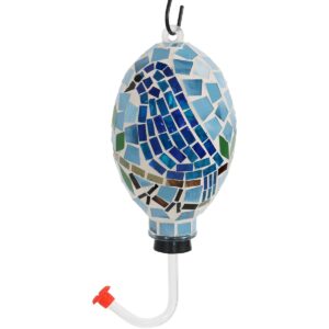 Sunnydaze Decor Bluebird Mosaic Glass Bird Feeder - Blue - 6"