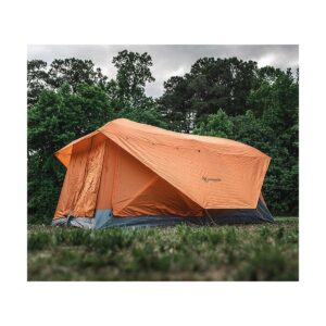 Gazelle T4 Plus Extra Large 4 to 8 Person Portable Pop Up Outdoor Shelter Camping Hub Tent with Extended Screened In Sun Room, Orange