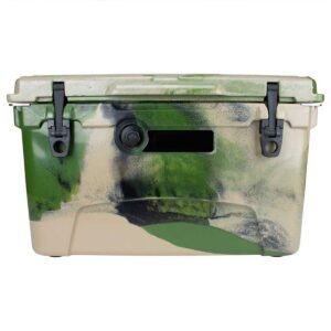 Elkton Outdoors ELK-ICE-45CAMO Heavy Duty Rotomolded Portable 45 Quart Commercial Grade Insulated Hardside Ice Chest Beverage Cooler, Camo